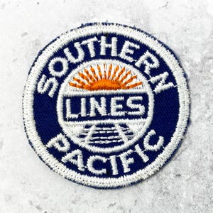 Vintage Southern Pacific Lines Patch • 70s 80s Railroad Train Logo • 2&quot; Sew-On Badge