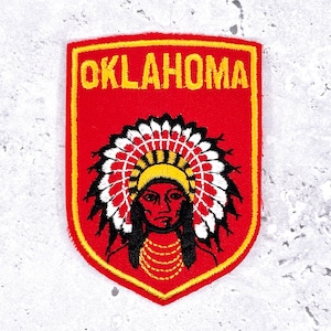 Vintage Oklahoma State Patch 80s Travel Souvenir NOS