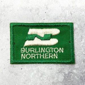 Vintage Burlington Northern Railroad Patch • 70s 80s Train Green Sew-On Badge