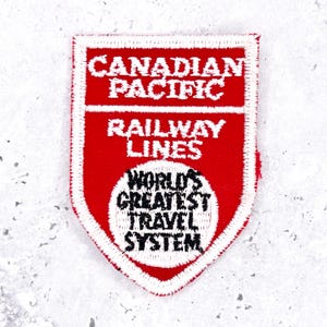 Vintage Canadian Pacific Railway-patch • CPR 's werelds beste reissysteem • Om op te naaien