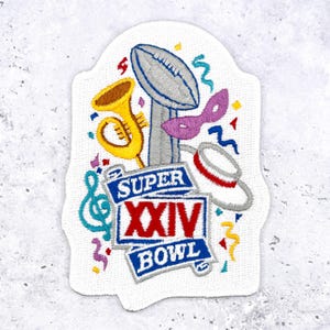 Vintage Super Bowl XXIV Patch • 1990 NFL 49ers Broncos 24 • Willabee & Ward