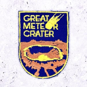 Vintage Meteor Crater Patch • Barringer Arizona Souvenir • Aufnäher NOS