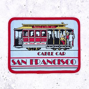 Vintage San Francisco kabeltrampatch • Souvenir van Powell Hyde Street • Opstrijkbaar