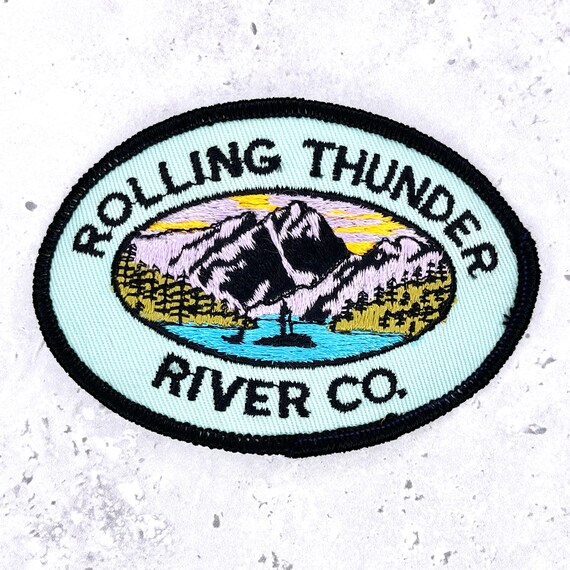 Vintage Rolling Thunder River Company Patch • Nantahala Whitewater Rafting • Iron-On
