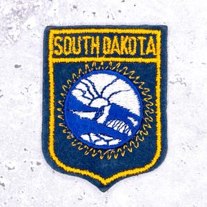 Vintage South Dakota State Patch • Flagga Resesouvenir • Sy-på-märke
