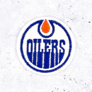 Vintage Edmonton Oilers-patch • Jaren 70 WHA Hockey-logo • Opgenaaide 2" NOS