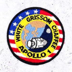 Remendo vintage Apollo 1, missão da NASA, astronauta, 3,25" de diâmetro