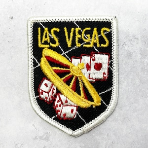 Vintage Las Vegas Patch • 80s Nevada Casino Gambling • Travel Souvenir NOS