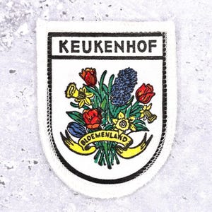 Écusson Keukenhof vintage • Souvenir du Jardin d'Europe des Pays-Bas • Insigne à coudre