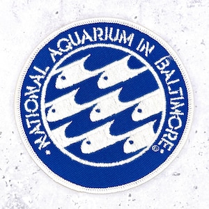 Vintage Baltimore National Aquarium Patch • Maryland Marine Life Souvenir • Iron-On