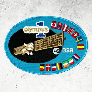 Vintage Olympus 1 ESA Patch • 80s/90s European Space Agency • Satellite Mission Badge Souvenir
