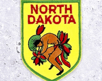 ヴィンテージ ノースダコタ州パッチ • 80年代 旅行土産 NOS