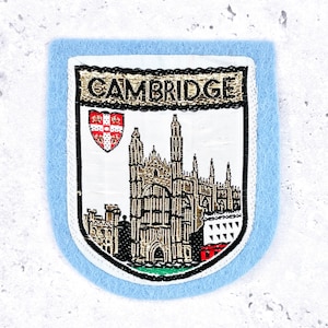 Vintage Cambridge-patch • Souvenir King's College Chapel, Engeland • Opnaaien