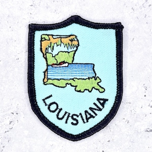Vintage Louisiana-tygmärke • Resesouvenir från Bayou State • Strykbart NOS