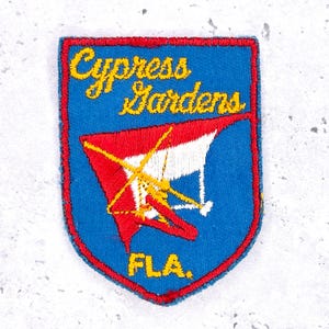 Vintage Cypress Gardens Patch • Florida Water Ski Kite Souvenir • Sew-On