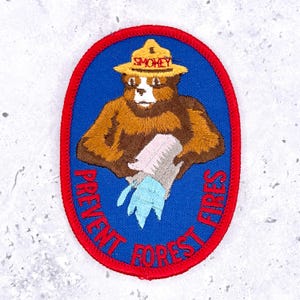 Vintage Smokey Bear Patch • Prevent Forest Fires Water Bucket • Iron-On NOS