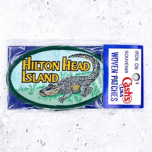 Vintage Hilton Head Island Patch • South Carolina Alligator Souvenir • Iron-On NOS