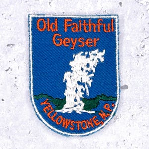 Vintage Old Faithful Geyser Patch • 80s Yellowstone National Park • Travel Sew-On NOS
