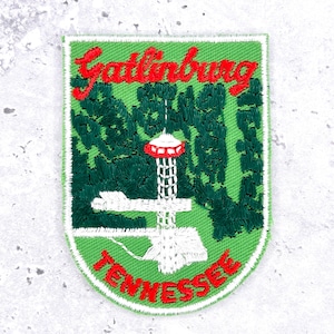 Vintage Gatlinburg Patch • Space Needle Tennessee Travel Souvenir • Iron-On NOS