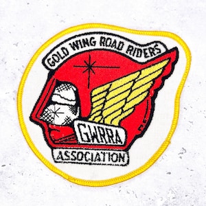 Vintage Gold Wing Road Riders Patch • GWRRA Honda Motorcycle Club • Iron-On