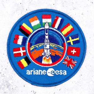 Vintage Ariane ESA Patch • 80s/90s European Space Agency • Rocket Launch Mission Badge