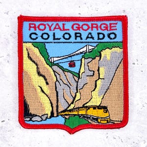 Parche vintage de Royal Gorge • Recuerdo del tren-tranvía del Cañón de Colorado • Para coser (nuevo, sin usar)