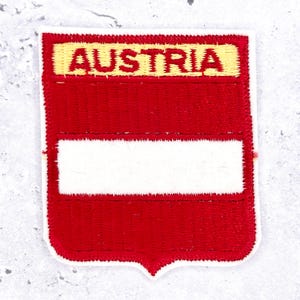 Écusson vintage Autriche • Souvenir de voyage drapeau autrichien • Thermocollant