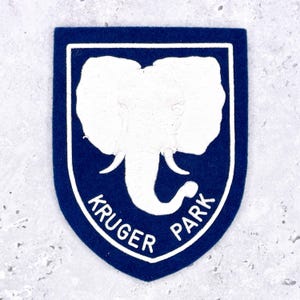 Vintage Kruger Park Patch • South Africa Elephant Safari Souvenir • Sew-On NOS