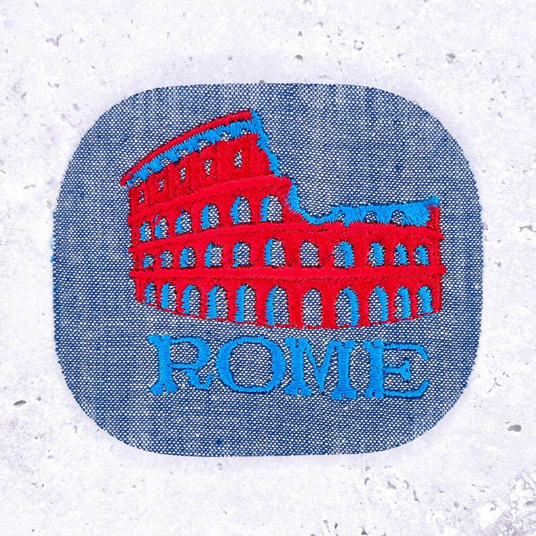 Oddity Patch Rome Vintage Rome Patch • Colosseum Italy Travel Souvenir • Denim Iron-on ...