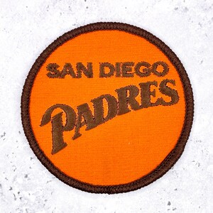 Vintage San Diego Padres Patch • MLB Baseball Spellout Logo • Iron-On NOS