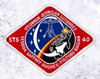 Vintage NASA STS-40-patch • Spaceshuttle Columbia • Mission Crew-badge NOS