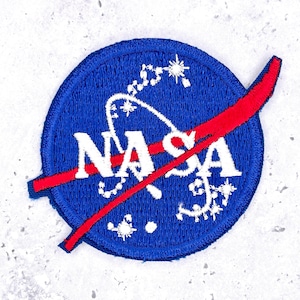 Vintage NASA Vector Meatball Patch • Dallas Cap & Emblem Blue Border • Rare Variant