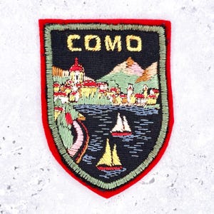 Vintage Lake Como Patch • Italy Lombardy Alpine Resort Souvenir • Sew-On