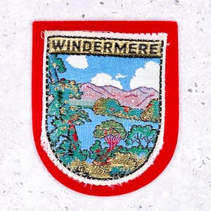 Vintage Windermere Lake Patch • Cumbria England Travel Souvenir • Sew-On NOS