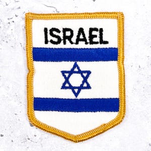 Vintage Israel-tygmärke • Davidsstjärnans flagga Resesouvenir • Sy-på