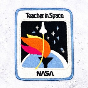 Vintage NASA Teacher in Space Patch • 80s Astronaut Shuttle NOS