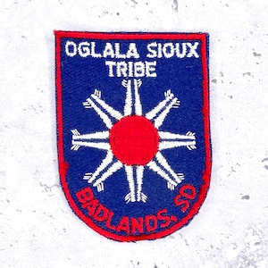Vintage Oglala Sioux Tribe Patch • Badlands South Dakota Souvenir • Sew-On NOS