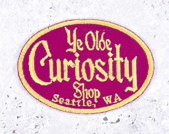 Vintage Ye Olde Curiosity Shop Patch • Seattle Washington Souvenir • Iron-On NOS