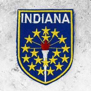 Vintage Indiana State Patch 80s Travel Souvenir Flag NOS