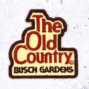 Vintage Busch Gardens The Old Country Patch • Souvenir du parc à thème Williamsburg