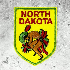 Vintage North Dakota State Patch 80s Travel Souvenir NOS