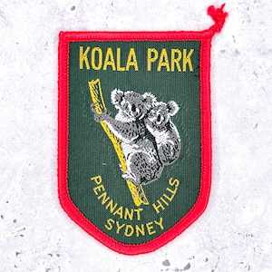 Vintage Koala Park-tygmärke • Australien Pennant Hills Sydney Sanctuary Sy-på