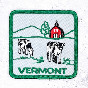 Vintage Vermont Patch • Green Mountain Milchviehbetrieb New England Souvenir • Aufbügeln NOS