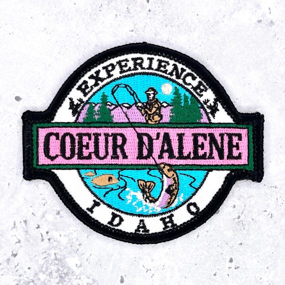Vintage Coeur d'Alene Patch • Idaho Lake Fishing Souvenir • Iron-On NOS