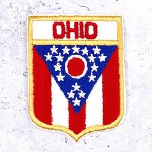 Toppa vintage dell'Ohio • Souvenir da viaggio con bandiera dello stato • Distintivo termoadesivo
