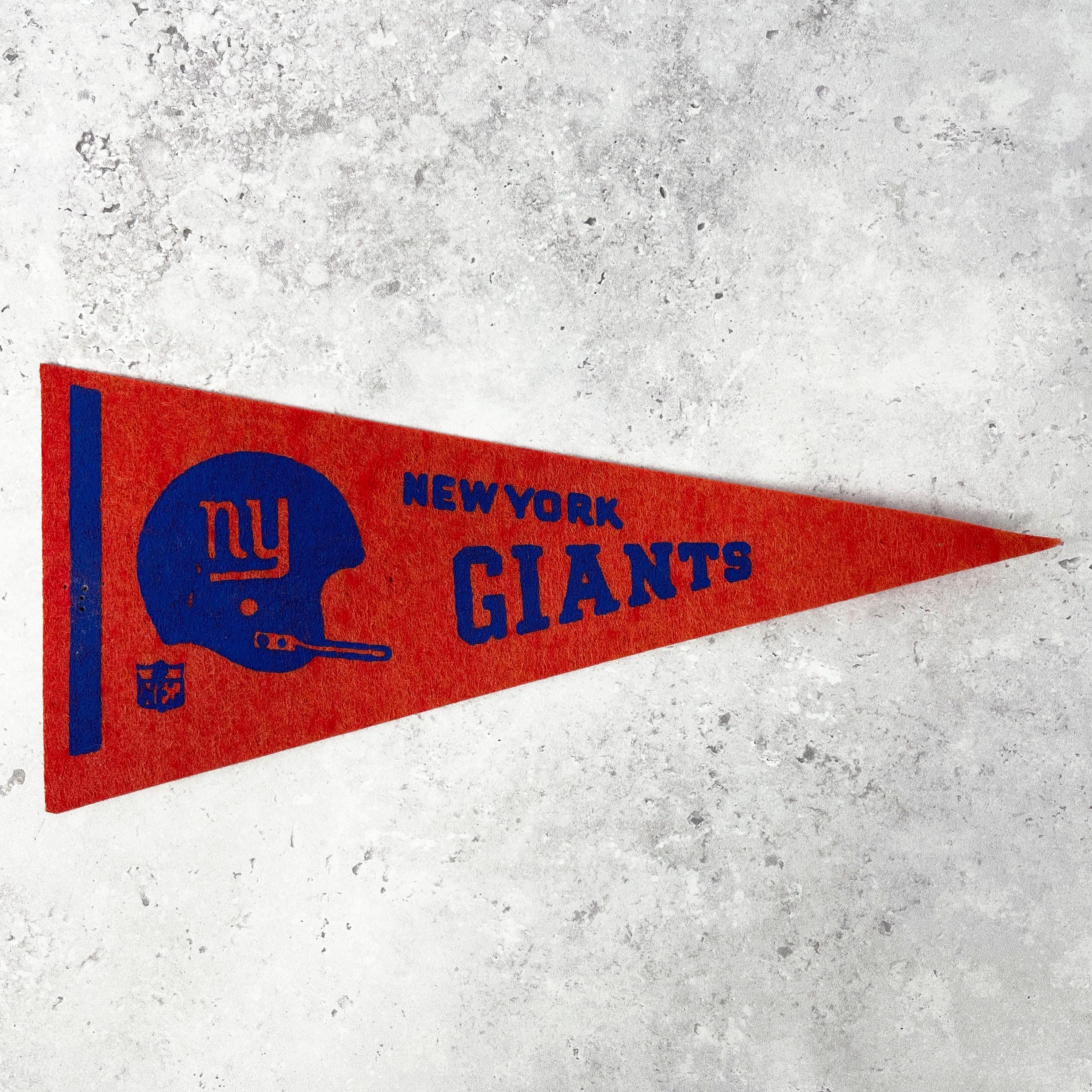 Vintage NY Giants Mini Pennant • 70s Felt Flag New York NFL • 4