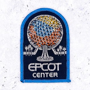 Vintage EPCOT Center Patch • Walt Disney World Spaceship Earth Souvenir • Iron-On