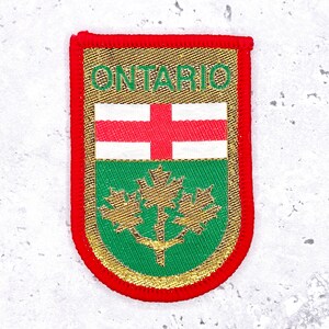 Vintage Ontario Patch • Canada Province Coat of Arms Souvenir • Iron-On NOS