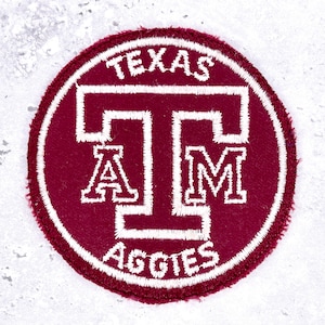 Vintage Texas A&M Aggies-märke • NCAA-logotyp för universitetsidrott • Stryk-på
