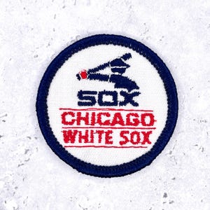 Vintage Chicago White Sox Patch • MLB Batter Silhouette Logo • 2" Iron-On NOS